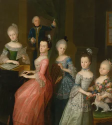 Retrato del Conde Johann Casimir von Schlieben y sus cinco hijas